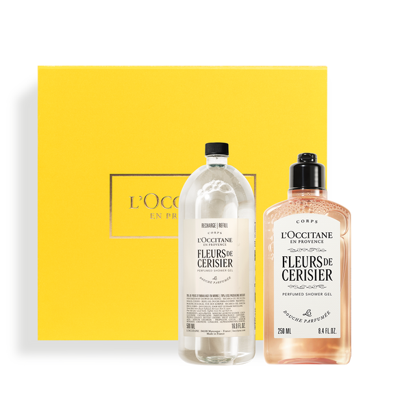 fleurs de cerisier cherry blossom shower gel refill duo