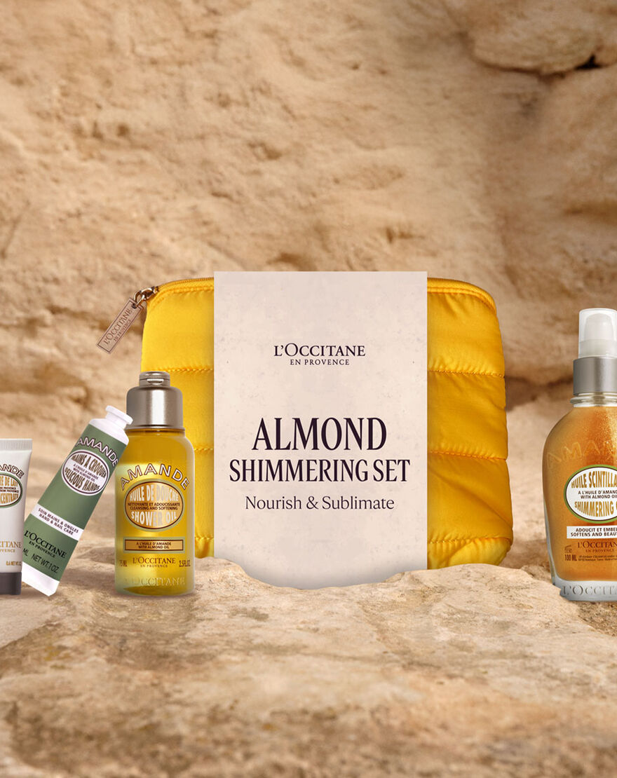 almond shimmering set