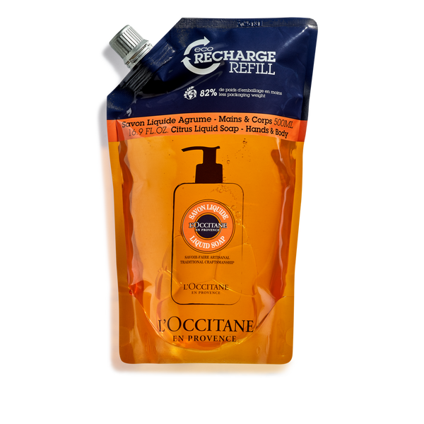 shea citrus hands body liquid soap refill